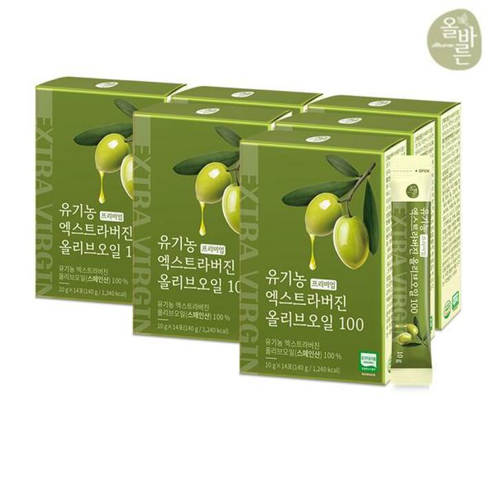 올바른 유기농 프리미엄 엑스트라버진 올리브오일 100 6박스(총 84포)