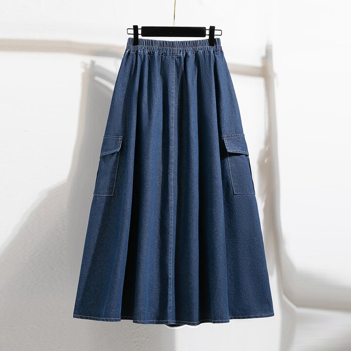 KARRA 데님포켓플레어스커트_A5S0385