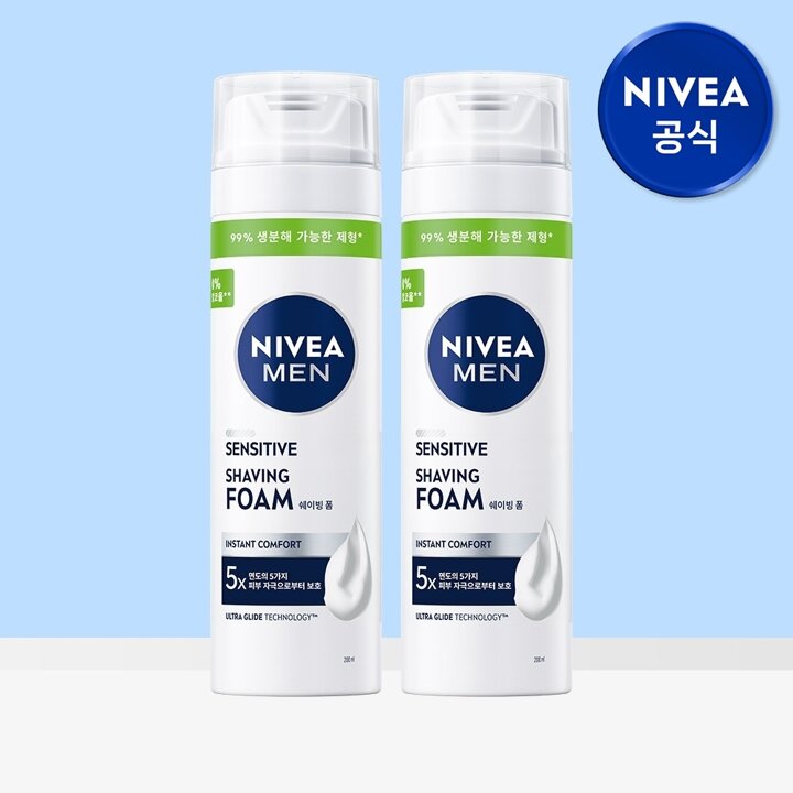 니베아 맨 센서티브 쉐이빙 폼 200ml 2개