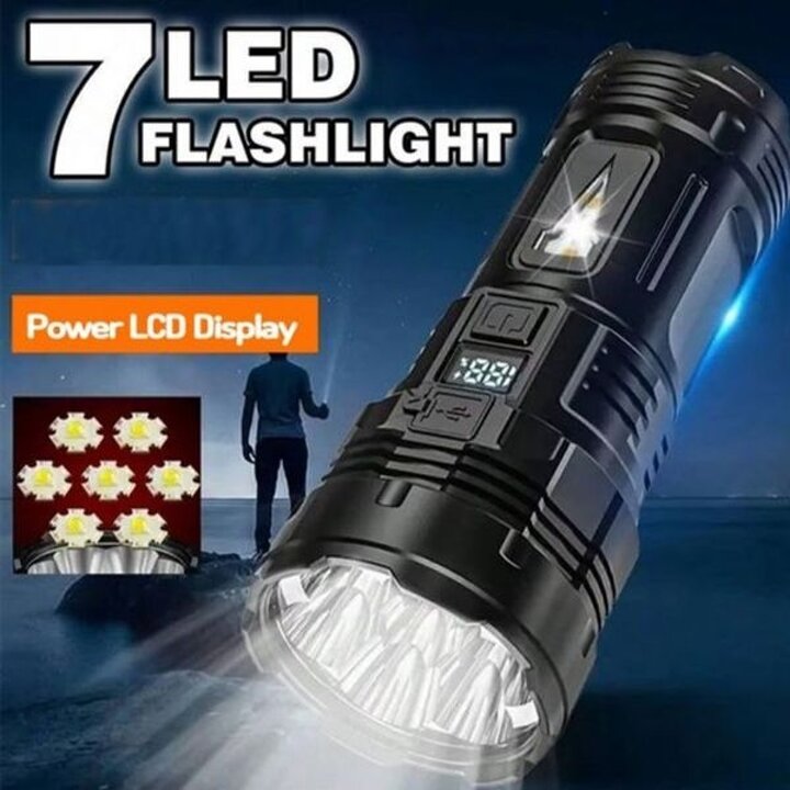 LED 충전식 손전등 후레쉬 탐조등 강력한 랜턴