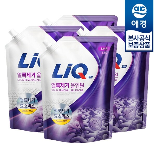 [애경] 리큐 얼룩제거 올인원 세탁세제 리필 2.1L x4개