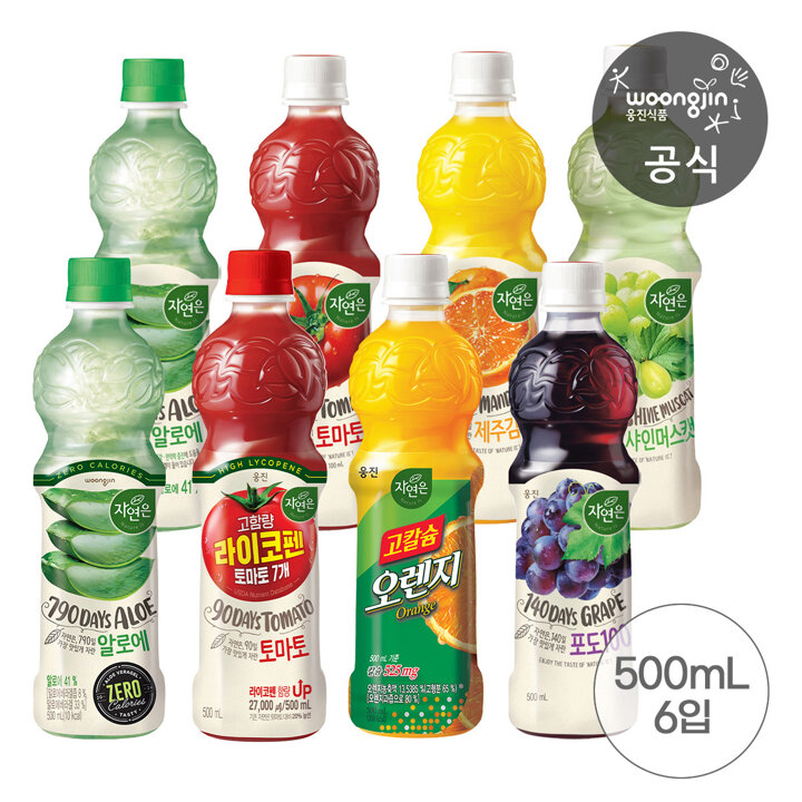 웅진식품 자연은 주스 500ML 6개 택1