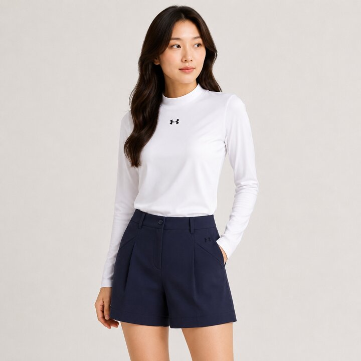 언더아머골프 여성 원턱 버뮤다 루즈핏 쇼츠 팬츠U4UWPS003-0410