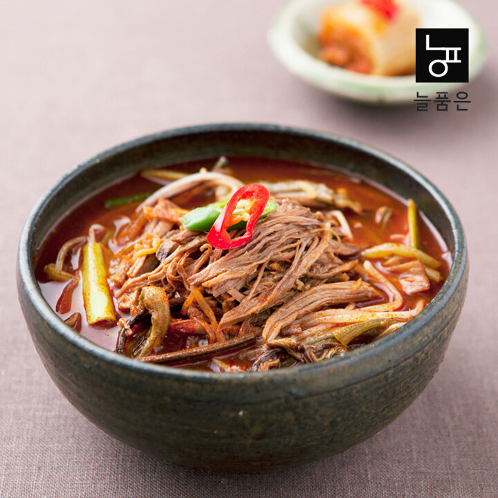 늘품은 육개장 600g x 4팩(국내산 파, 푸짐한 소고기 얼큰한 전통 육개장)