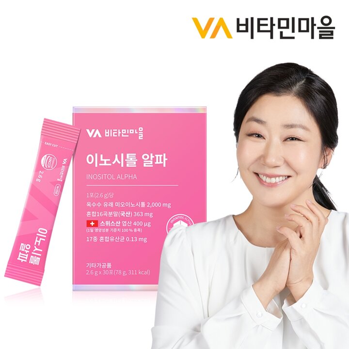 비타민마을 이노시톨 알파 엽산 비타민B 1박스 30포