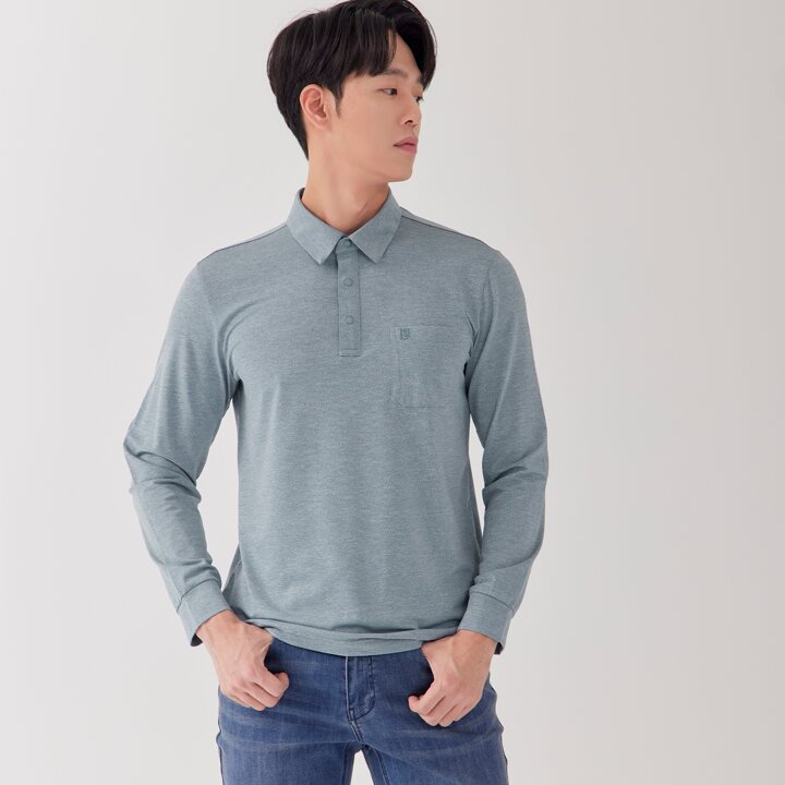 [라이프로그] 남성 배색 카라 긴팔 티셔츠 2종 택1 MCTSP243
