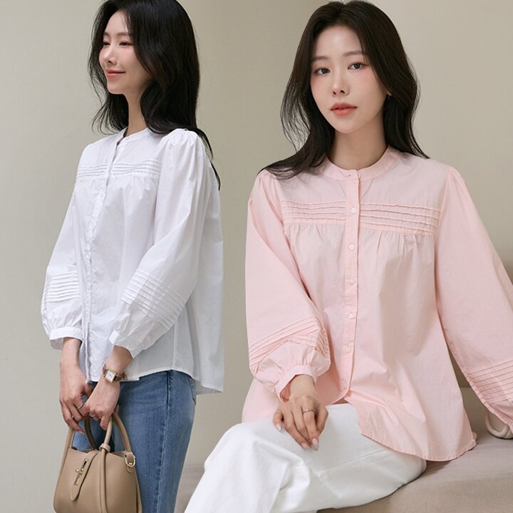 에리즈 핀턱 블라우스