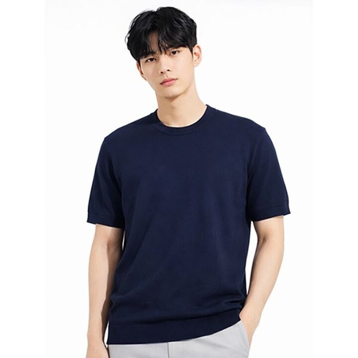 [하프클럽/디바옴므]여름 COOL 솔리드 라운드 반팔 니트 티셔츠 맨투맨 남자 남성여..