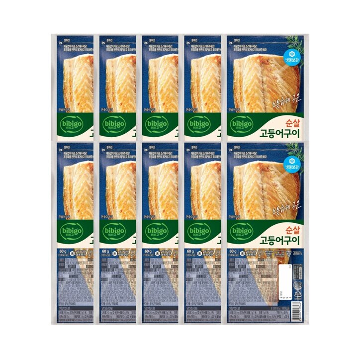 CJ 비비고 생선구이 냉동 순살고등어60g x10개