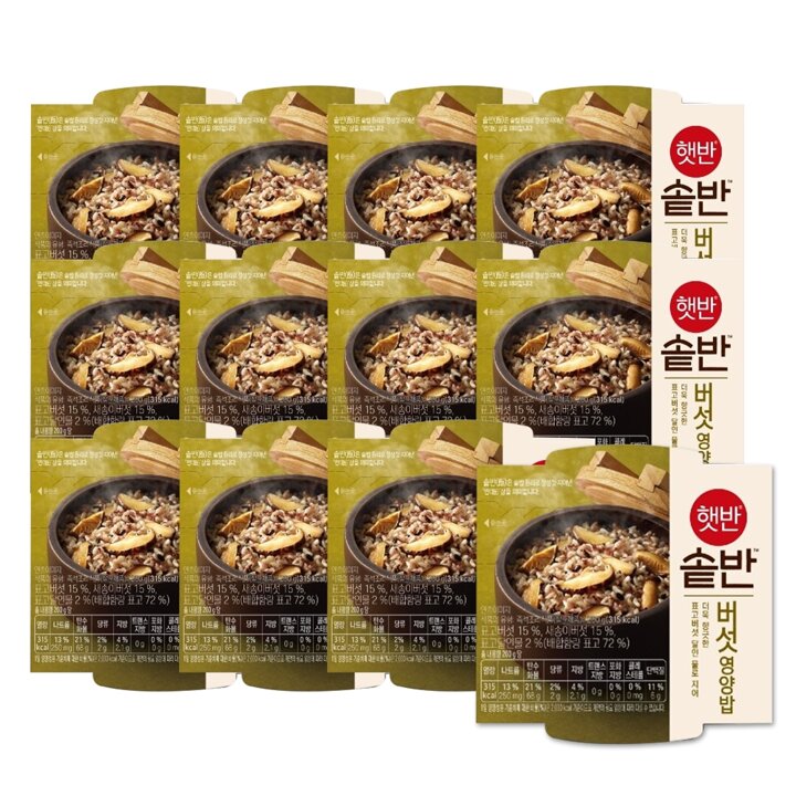 CJ 햇반 솥반 버섯영양밥 200g x12개