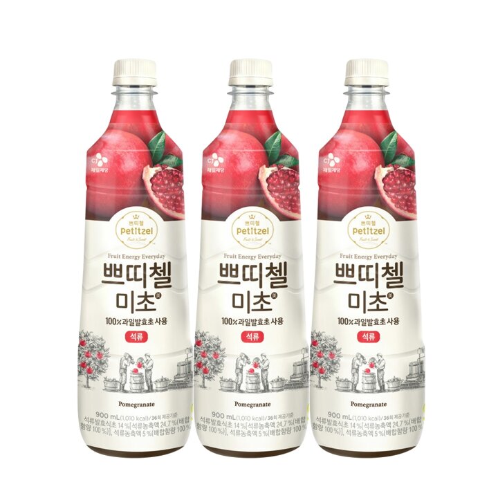 CJ 쁘띠첼 미초 석류 900ml x3개