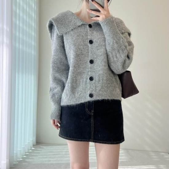 [다잇템] 여자 나들이 단추 FW 부클니트 세일러카라 가디건23765160588872