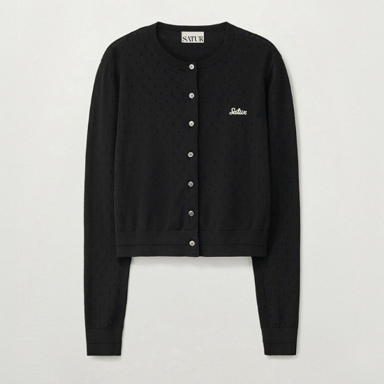 SATUR 포인텔 크루넥 가디건 블랙 SA261WKC02BLK0