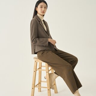 [지센] 피어로즈 울 잔체크 클래식 자켓 LFJKNA01_LK_미판매