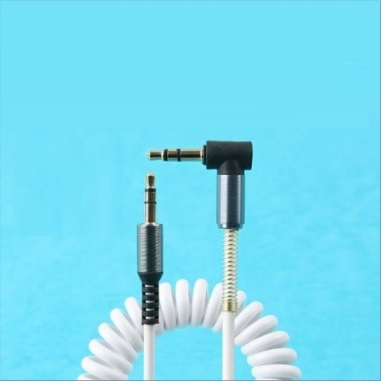 에이치플러스몰_0000000527 Aux 케이블 3극 스프링 꺾임형 꺽임 35-50cm 스테레