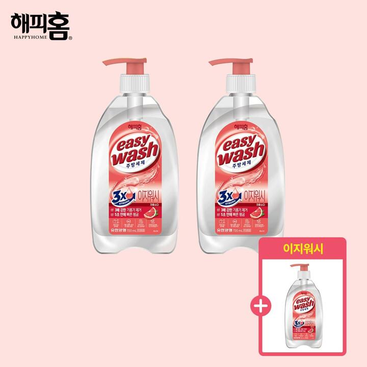 해피홈 이지워시 주방세제  자몽소다 720ml  3팩