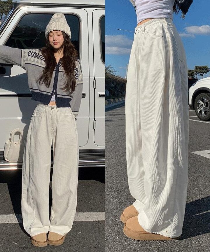 무배made코듀로이핀턱와이드팬츠워너비뮤즈