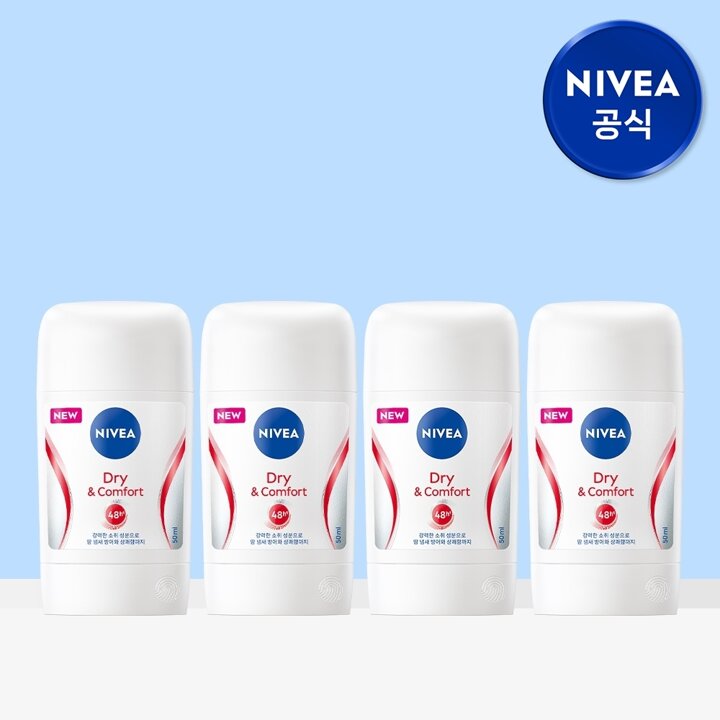 니베아 데오드란트 스틱 드라이 앤 콤포트 50ml 4개