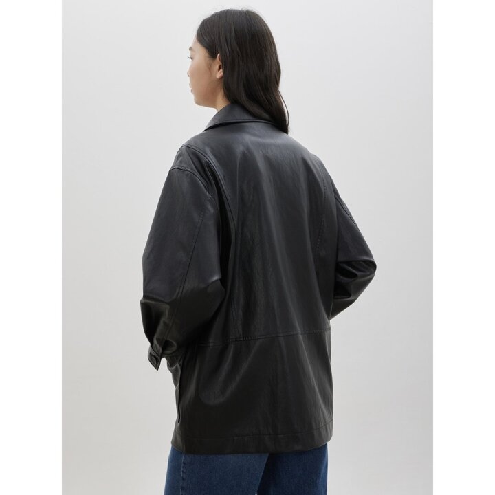 (대전신세계)페이크 레더 하프 자켓 C261PSF351