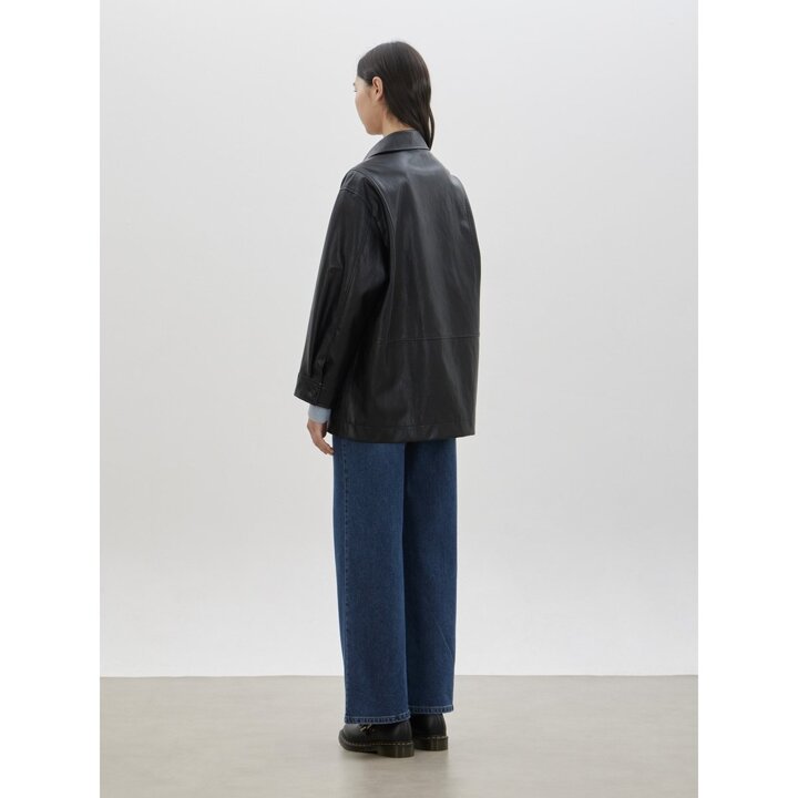 (대전신세계)페이크 레더 하프 자켓 C261PSF351