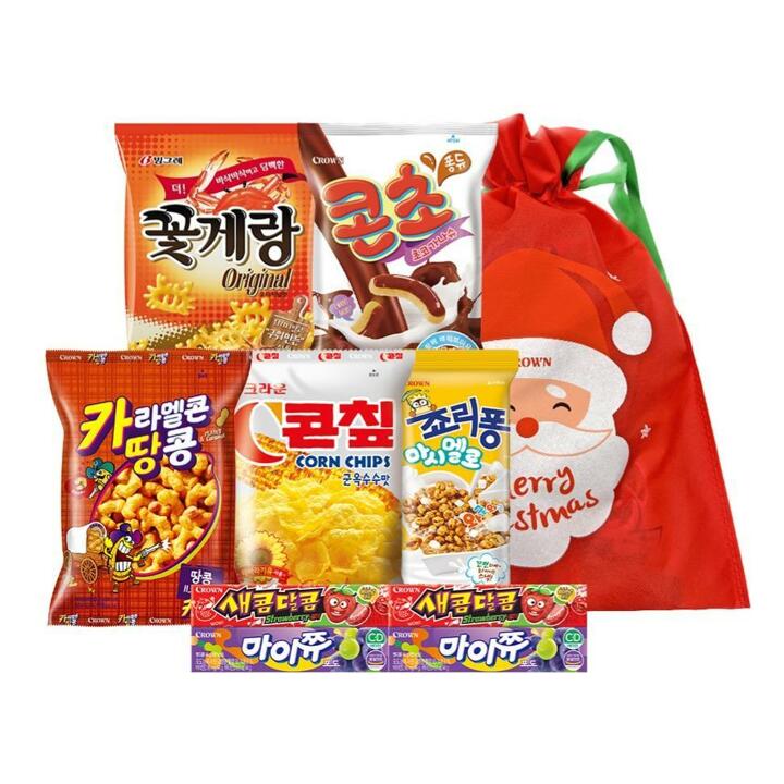 (산타파우치 증정) 크라운 과자 실속가득 산타꾸러미 / 과자선물세트 크리스마스 종합세트