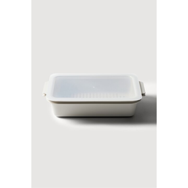[JAJU/자주] 뚜껑이 있는 직사각 채반 세트_28.8X18.7CM