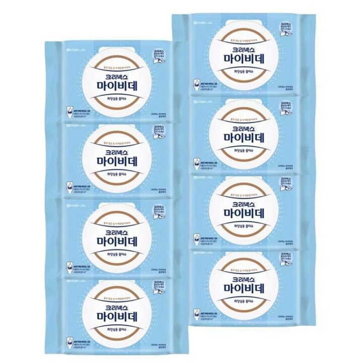 마이비데물티슈대용량캡형60매x8팩클린케어화장실용비데용물에녹는비데티슈