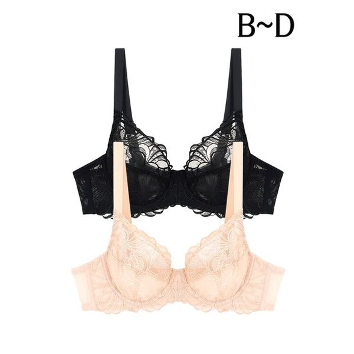 [하프클럽/비비안]B C D컵 시스루 올레이스 홑겹 와이어브라1종 PBR7165 75..