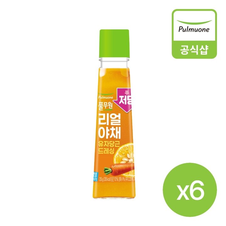 풀무원 저당 리얼야채 유자당근 드레싱(235g)X6개