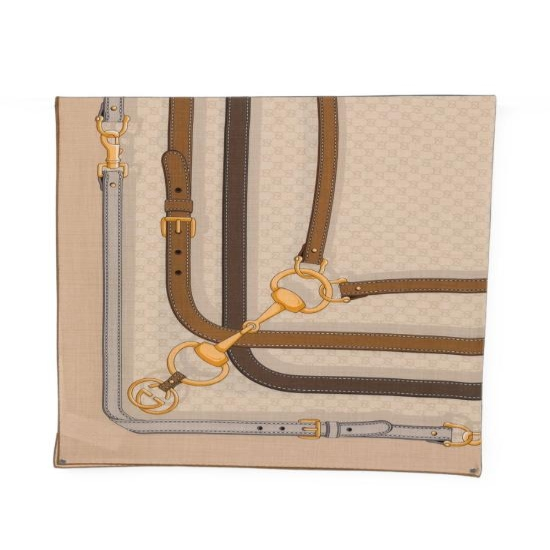 구하다 [해외배송] 26FW 구찌 프린트 GG 실크 트윌 자카드 숄 A007EB3GARI9700 BEIGE
