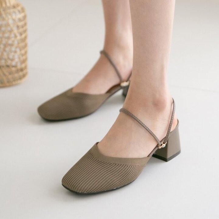 [분홍코끼리](쫀득몰드창) 발라드 니트 슬링백 블로퍼(4cm/6cm)