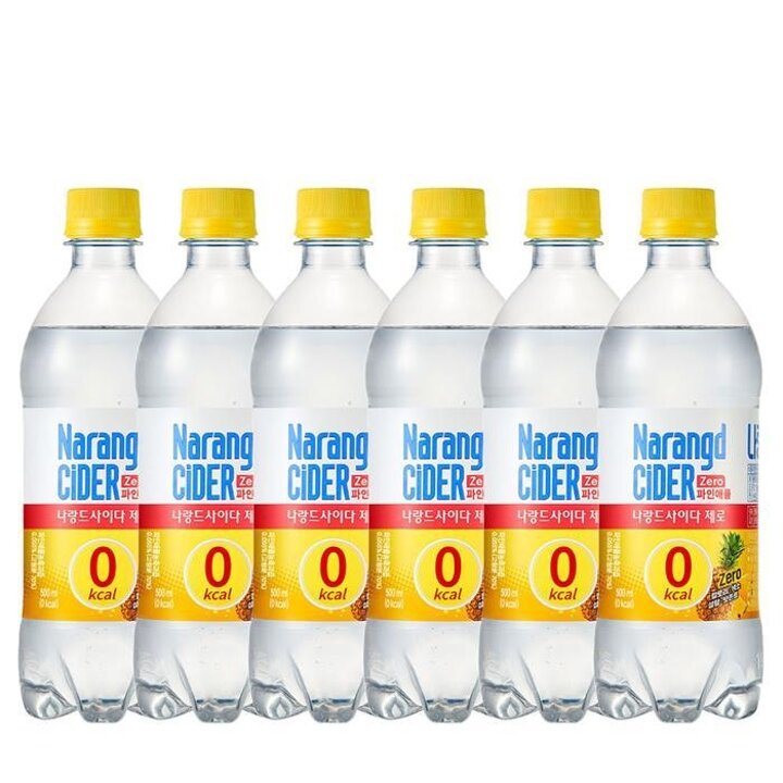 나랑드사이다파인애플500mlX6PET제로과일탄산음료