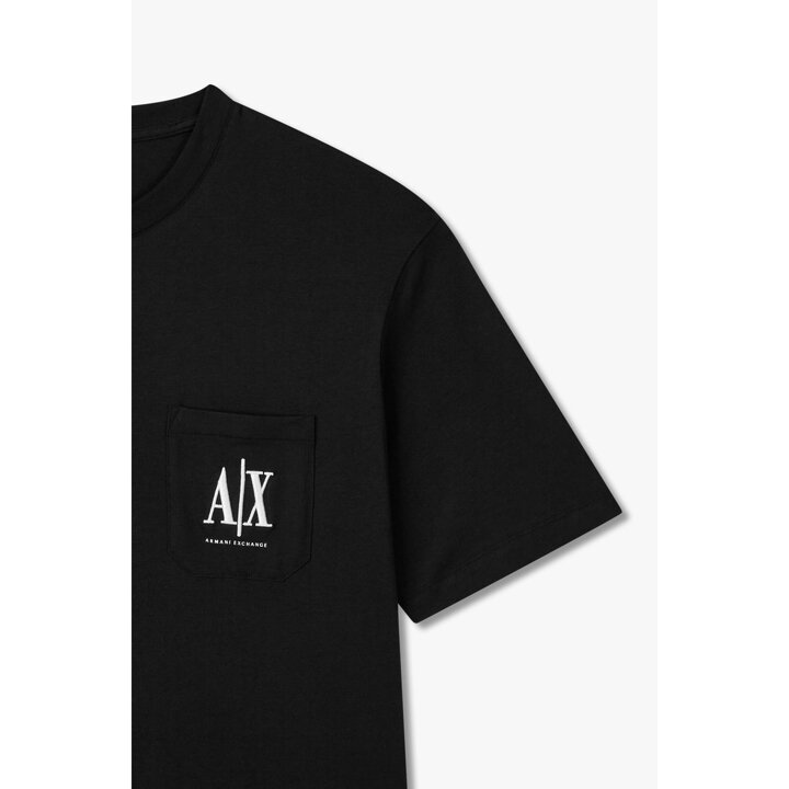 (신세계센텀점)AX 남성 자수 로고 패치 포켓 티셔츠- 블랙(A415130107)