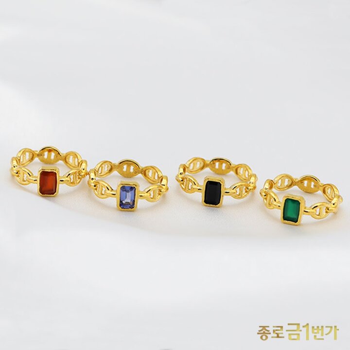 [종로금1번가] 여자 순금 반지 오블롱 원석  7.5g