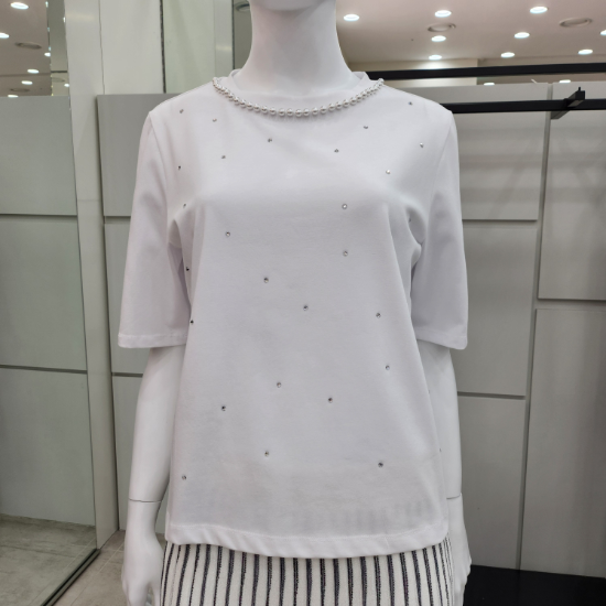 조이너스 진주 포인트 라운드 티셔츠 JAEU4-WKS220GN