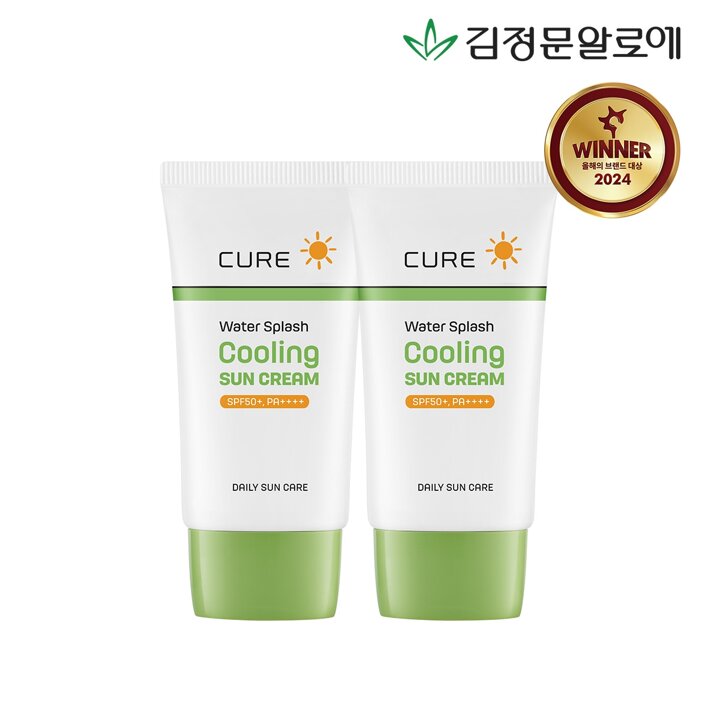 [김정문알로에][1+1] 큐어 스플래쉬 쿨링 선크림 40ml