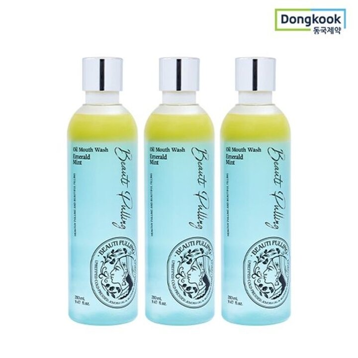 (하루30초 오일가글)동국제약 뷰티풀링 오일가글 280ml 3개세트 (에메랄드민트/파인포레스트..