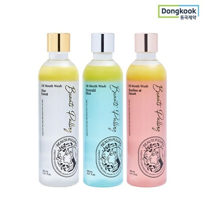 (하루30초 오일가글)동국제약 뷰티풀링 오일가글 280ml 3개세트 (에메랄드민트/파인포레스트..