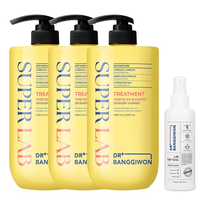 닥터방기원 슈퍼랩 탈모 트리트먼트 1L 3개+랩헤어토닉150ml 1개