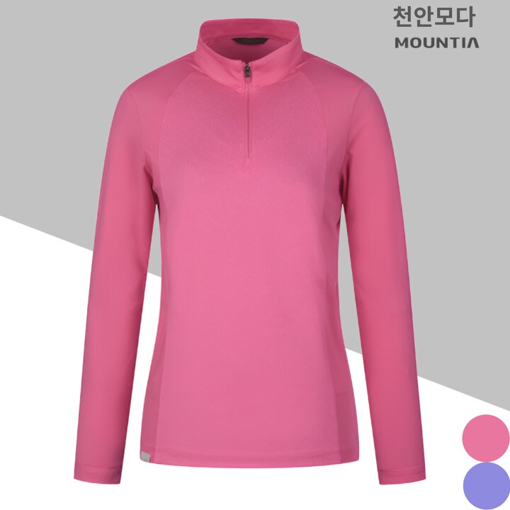 마운티아 여성 봄 티셔츠 등산복 운동복 작업복 단체복 컴바인티셔츠Z 2 1MQTSS4507 핑크CA
