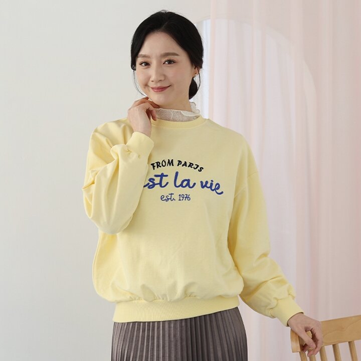 [웬디즈갤러리]세라비 맨투맨 티셔츠 /여성 자수 봄 가을 데일리 UTS105