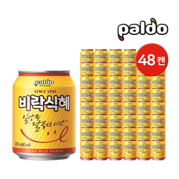 팔도 비락식혜 238ml 48캔 (24캔x2개)
