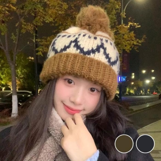 47256619-이덴여성굵은짜임빈티지무늬포인트눈꽃니트
