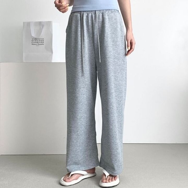 여성 캐주얼 밴딩 팬츠 1P 데일리 편한 일자 통바지 트레이닝바지