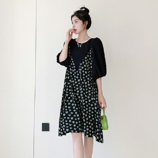 루즈핏 그린 하트 미디원피스 LL-D14819914690667501