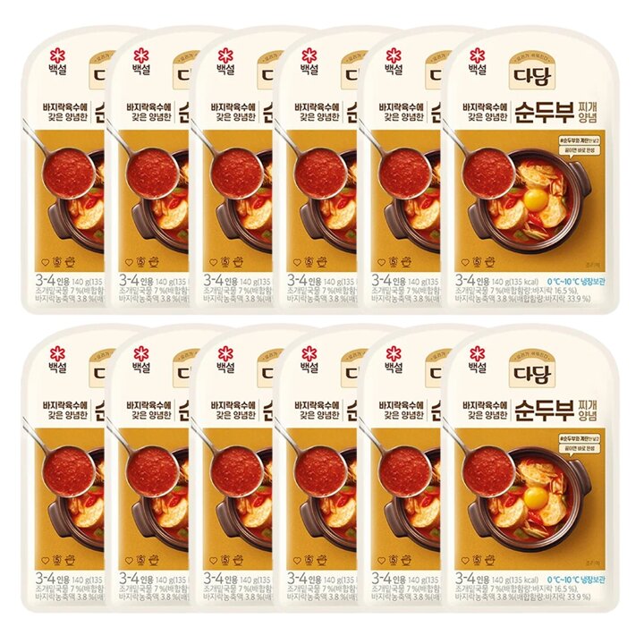 CJ 백설 다담 순두부찌개양념140g x12개