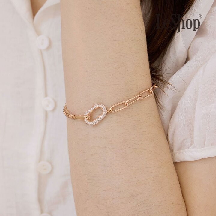 [르샵주얼리] 14K 링크 파베 팔찌(GoldPlated)_LJ5229BRB