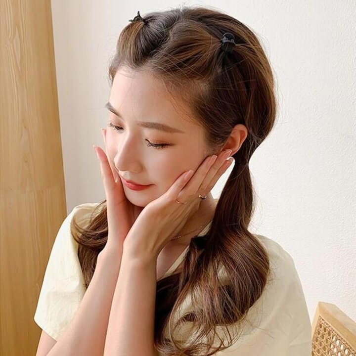 아트박스/앤어바웃 매트 블랙 큐브 미니 헤어 집게핀 48P SET