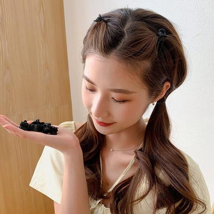 아트박스/앤어바웃 매트 블랙 큐브 미니 헤어 집게핀 48P SET