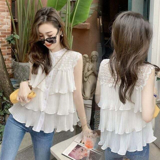 모노무드 EDT 여름쉬폰 블라우스 여름레이스 블라우스 여성 봄가을